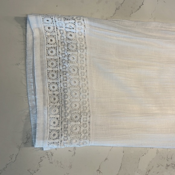 JM Collection White pull-on style lined-flowy pants - Picture 7 of 9